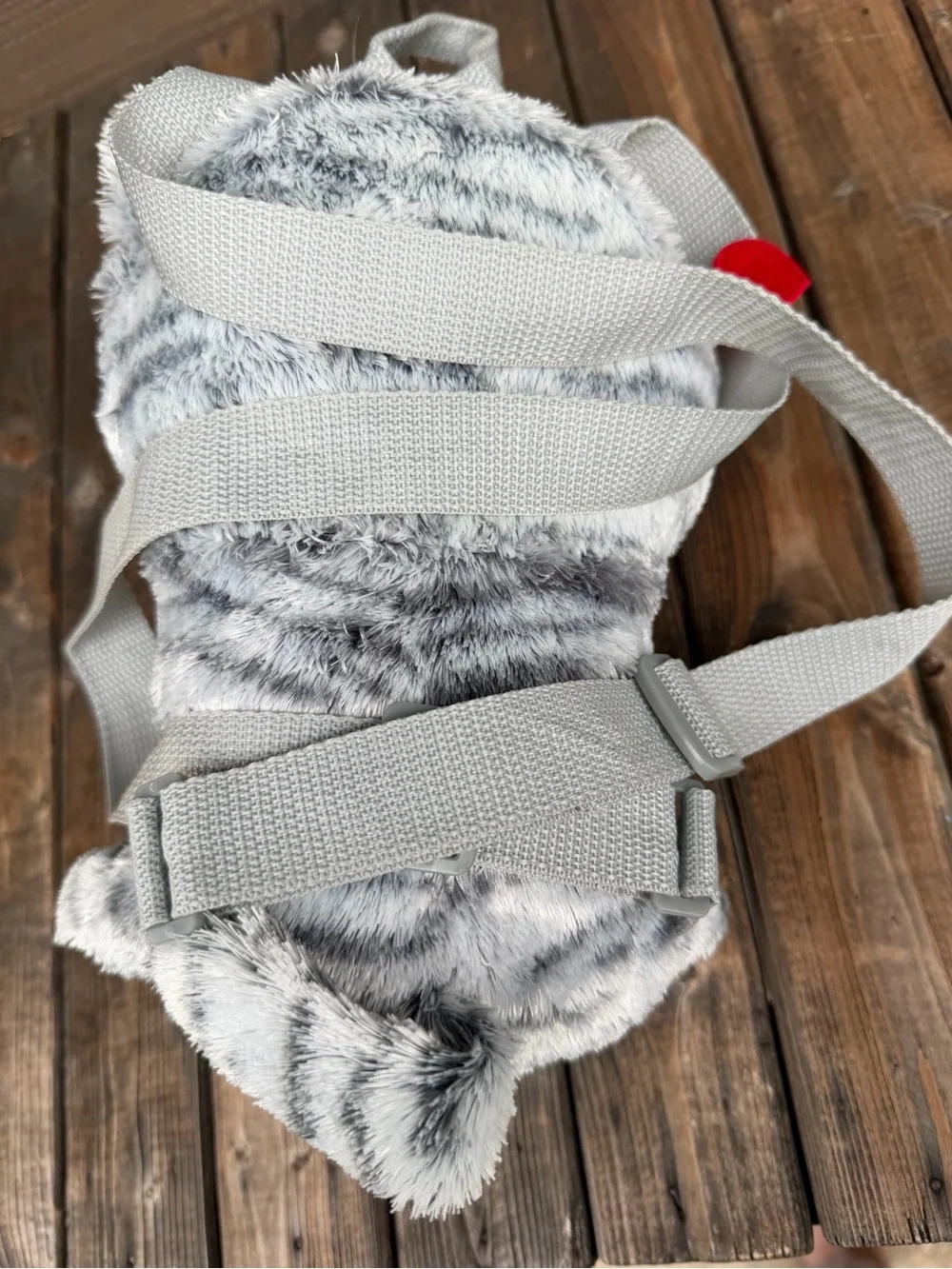 Ty Gray and Pink Plush Kitty Backpack
